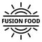 Fusion food logo, outline style