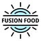 Fusion food logo, outline style