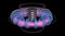 Fusion Reactor tokamak style. Outer shell , rings, glowing plasma . 3d rendering art concept