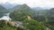 Fussen town in Bavaria, view from Neuschwanstein castle hill