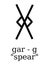 Futhorc Runes Letter of Gar G