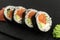 Futomaki Philadelphia Sushi Rolls Top View Isolated