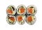 Futomaki Philadelphia Sushi Rolls Top View Isolated