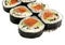 Futomaki Philadelphia Sushi Rolls Top View Isolated