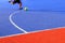 Futsal plastic court flooring tiles texture floor.