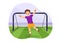 Futsal, Soccer or Football Sport Illustration with Kids Players Shooting a Ball and Dribble in a Championship Sports Flat Cartoon