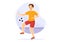 Futsal, Soccer or Football Sport Illustration with Players Shooting a Ball and Dribble in a Championship Sports Cartoon Hand Drawn