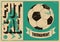 Futsal tournament typographical vintage grunge style poster design with player and ball. Retro vector illustration.