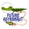 Future Astronaut - Cute cartoon print with crocodile character in space