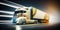 Future of autonomous cargo transportation,cargo truck, motion blur