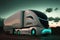 Future of autonomus cargo transportation, modern AV cargo truck, Generative AI