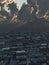 Future City under Storm Clouds