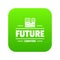 Future computers icon green vector