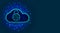 Future cyber security technology. Cloud data or network protection with padlock symbol on abstract blue background. Secure digital