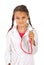 Future doctor girl with stethoscope