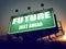 Future Just Ahead on Green Billboard.