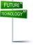 Future-technology direction sign.