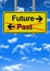 Future versus past road sign concept