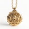 Futurist Mechanical Precision Gold Plated Locket With Pharaoh-inspired Design