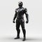 Futuristic 3d Printed Plastic Figure With Black Suit