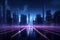 Futuristic 3D render Cyber night cityscape with captivating luminosity