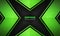 Futuristic abstract black and green gaming banner. Dark abstract background with hexagon carbon fiber.