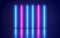 Futuristic Abstract Blue And Purple Neon Line Light Shapes On colorful background and reflective With Empty Space For Text -