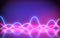 Futuristic Abstract Blue And Purple Neon Wave motion Light Shapes On colorful background and reflective