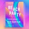 Futuristic abstract neon stripes geometric summer beach party poster template invitation vector