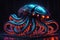 Futuristic AI Kraken: Robot Tentacles Extending with Precision Chassis Adorned with Pulsating Neon