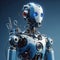 Futuristic AI Robot: Minimalistic 3D Realistic Illustration eps 6