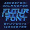 Futuristic alphabet vector font. Effect type letters and numbers on a polygonal background.