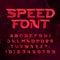 Futuristic alphabet vector font. Speed effect type letters and numbers on a abstract background.