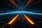 Futuristic arrow technology 3D rendering races in abstract sci fi backdrop