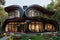 Futuristic Art Nouveau house, future building smart unreal, cityspace abstract technology modernism interior details