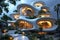 Futuristic Art Nouveau house, future building smart unreal, cityspace abstract technology modernism interior details