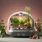 Futuristic Automated Garden with Whimsical Touch