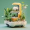 Futuristic Automated Garden with Whimsical Touch