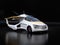 Futuristic autonomous car on black background