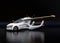 Futuristic autonomous car on black background