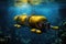 futuristic autonomous underwater vehicle exploring depths