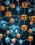 Futuristic Bitcoin Blockchain Corridor AI Generative