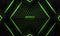 Futuristic black and green abstract gaming banner with hexagon carbon fiber grid and black triangles.