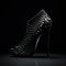 Futuristic Black Heel With Intricate Texture - High Definition 3d Design