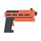 Futuristic blaster icon flat isolated vector