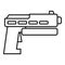 Futuristic blaster icon, outline style