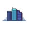 Futuristic Building pixel art style vector.Modern cityscape. Downtown icon concept