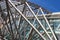 Futuristic business center metal roof construction