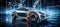 Futuristic car concepts with bold branding and blurred bokeh effect for striking backdrop