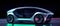A futuristic car is shown in the dark. AI generative image.